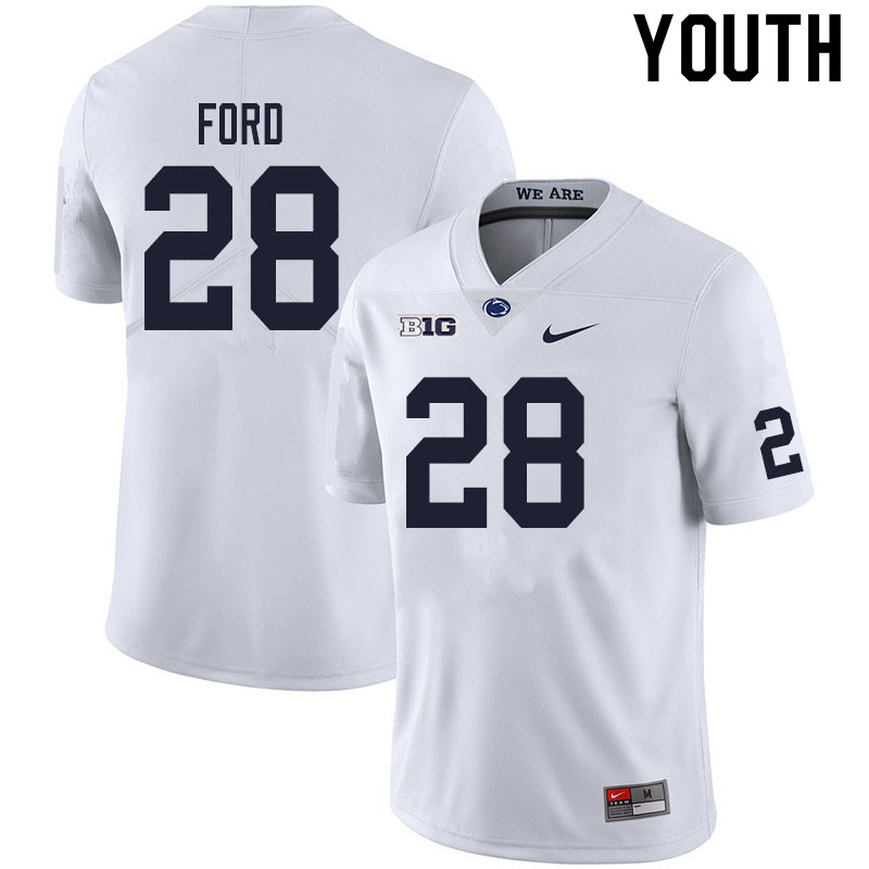 Youth #28 Devyn Ford Penn State Nittany Lions College Football Jerseys Sale-White